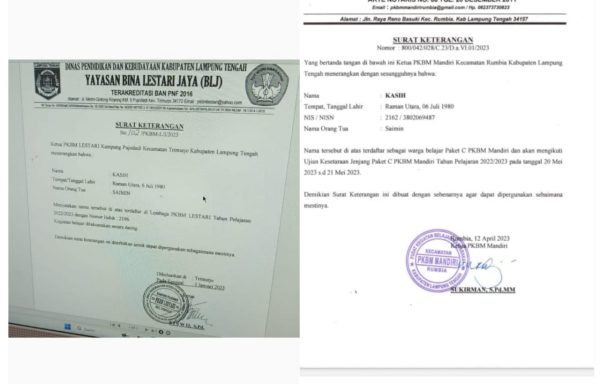 Ada Caleg Gerindra di Lampung Tengah Diduga Gunakan Izajah Paket C Aspal, Gemppar Segera Lapor ke Polda
