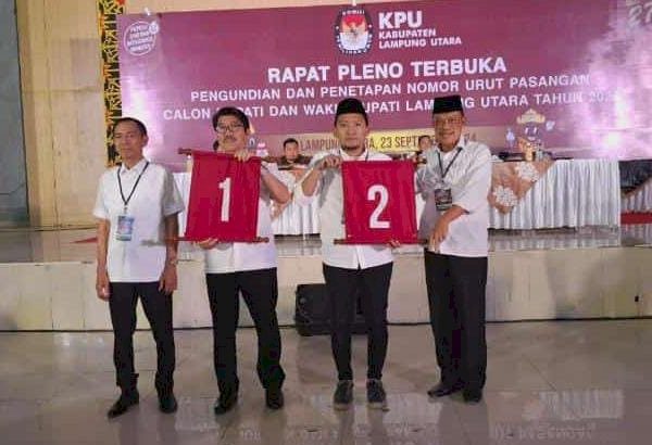 Pilkada Lampung Utara Hamartoni-Romli Nomor Urut 1 dan Ardian-Sofian Nomor Urut 2