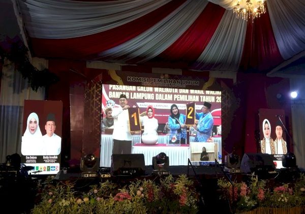 Pilkada Bandar Lampung Nomor 1 Reihana-Aryodhia dan Eva-Deddy Nomor Urut Dua
