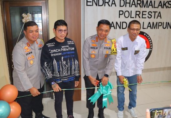 Peduli Pers Kapolresta Bandar Lampung Resmikan Media Center Endra Dharmalaksana