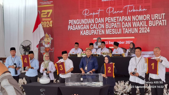 Pasangan Suprapto-Fuad Amrullah Nomor 4 Disusul Syamsudin-Yulivan Nomor 1 Elviana-Yugi Nomor 2 Dan Edi-Tri Isyani nomor urut 3