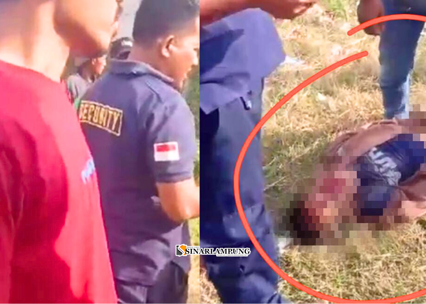 Terduga Maling Motor Babak Belur Tergeletak Di Pinggir Jalan