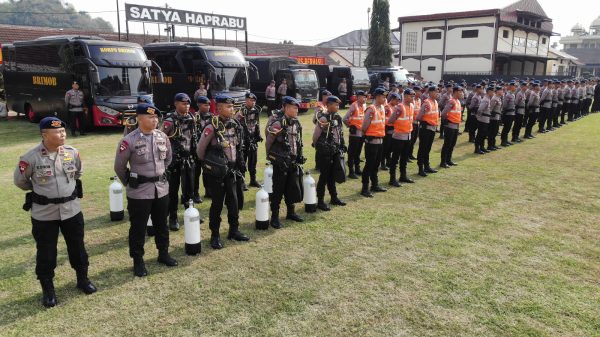 Apel Siaga SAR, Brimob Polda Lampung Siap Hadapi Bencana Alam