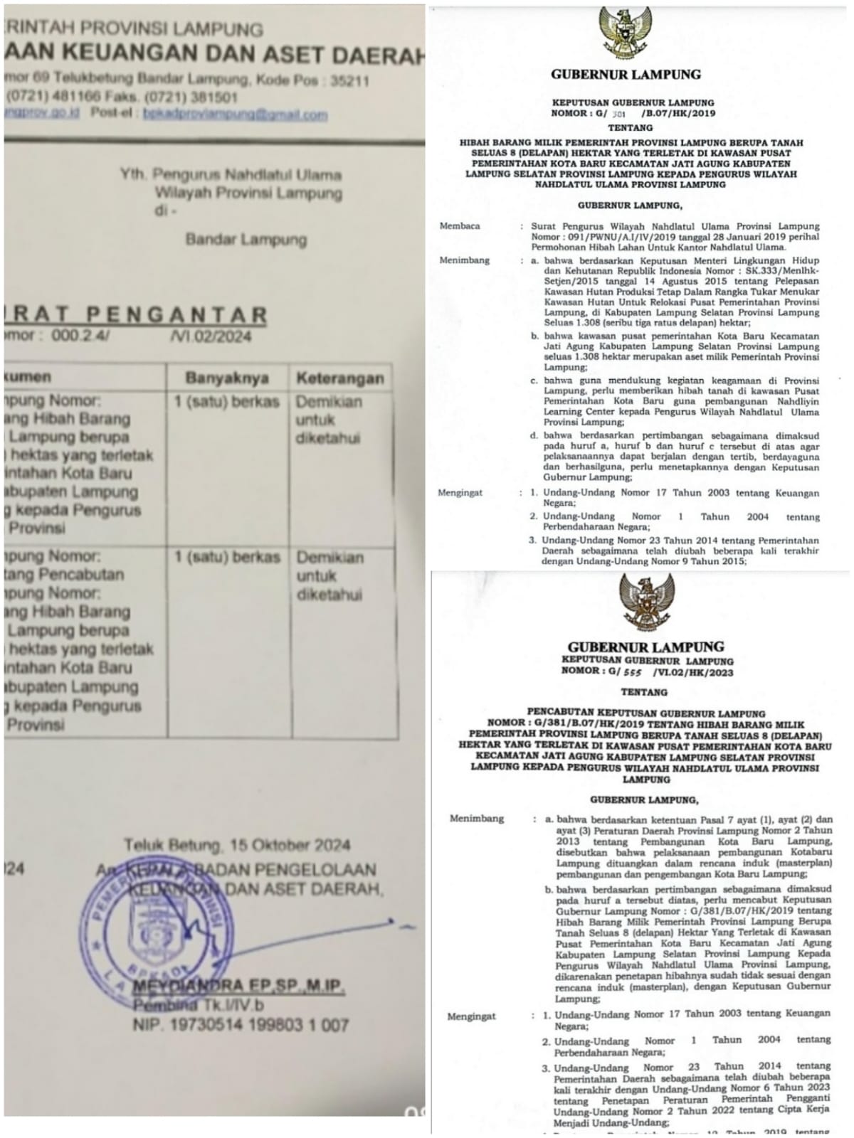 PJ Gubernur harus umumkan berapa luas dan siapa Saja pemilik hibah lahan Kota Baru