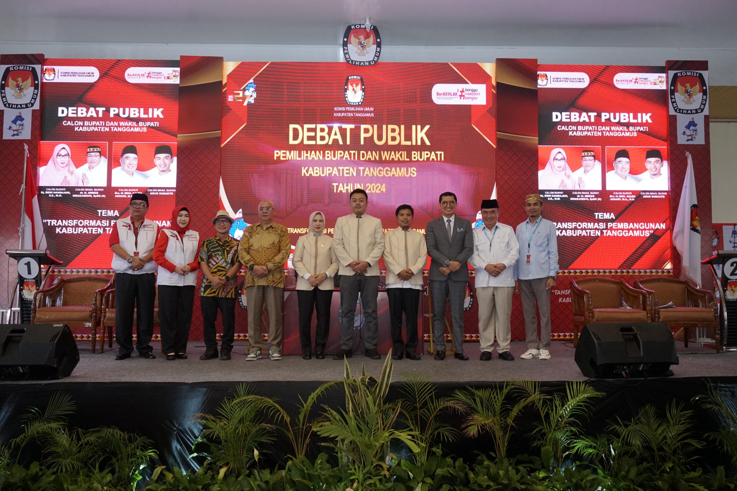 Beradu Visi Misi dan Program Kerja, Debat Terbuka Pilkada Tanggamus Berlangsung Meriah dan Kondusif