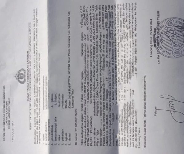 Suami Istri Oknum Polisi dan Bidan Desa di Lampung Timur Diduga Terlibat Banyak Kasus Penipuan?