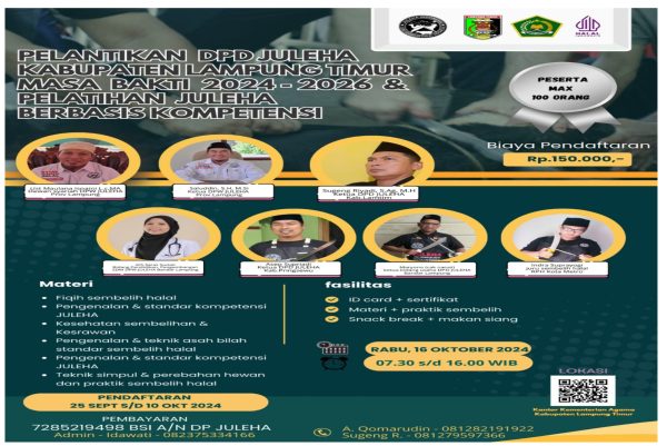 Pembentukan DPD Juleha Lampung Timur untuk Perluas Edukasi Sembelih Halal