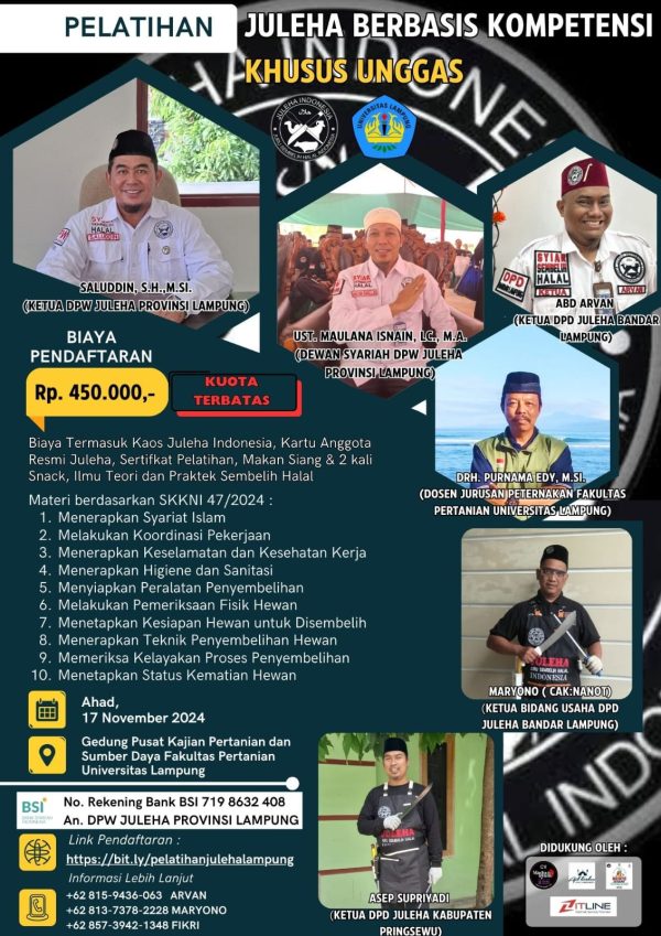 Perdana Pelatihan Juru Sembelih Halal Khusus Unggas di Lampung