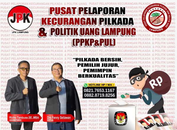 JPK Lampung Buka Pusat Pelaporan Kecurangan Pilkada dan Politik Uang