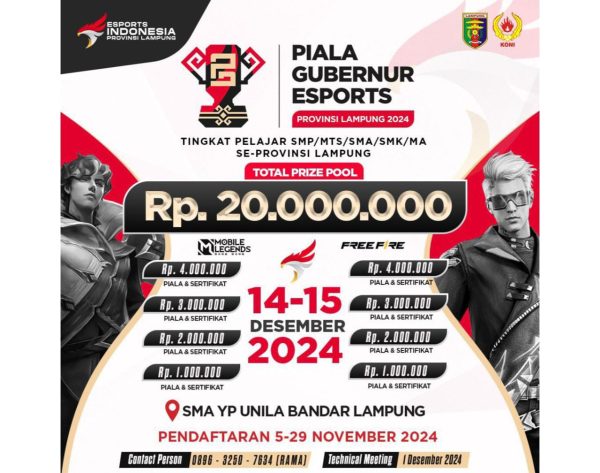 Piala Gubernur eSports Lampung 2024 Segera Digelar, Yuk Daftar!