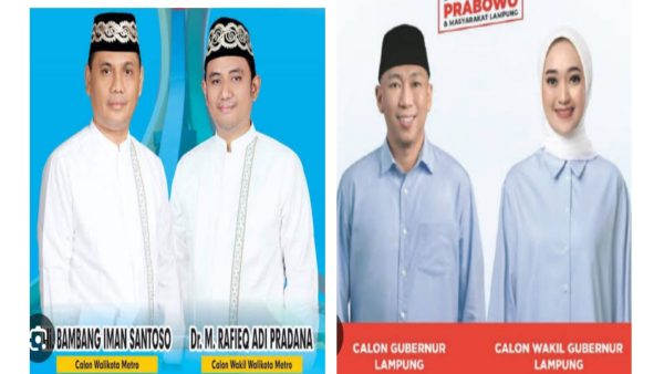 Elektabilitas Bambang-Rafieq dan Mirza-Jihan Unggul di Kota Metro
