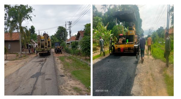 Pekerjaan Jalan Lapen di Desa Sidorahayu Diduga Asal Jadi