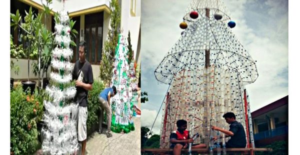 Uniknya Pohon Natal di Lampung, Dari Botol Bekas Hingga Berukuran Raksasa