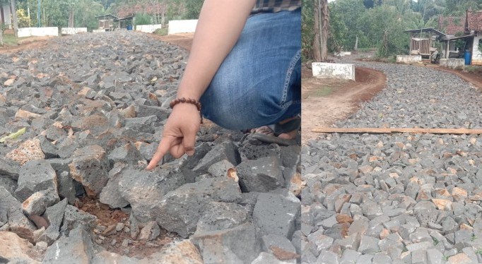 Proyek Pembangunan Jalan Telford Rp263 Juta Dana Desa Bandar Agung Sarat Penyimpangan