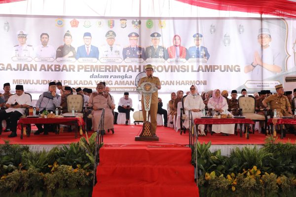 Pemprov Lampung Gelar Pengajian Akbar dalam Rangka Mewujudkan Pilkada yang Aman, Damai dan Harmoni, Dihadiri Forkopimda, Ribuan Masyarakat, Tokoh Agama, Tokoh Adat dan Para Guru
