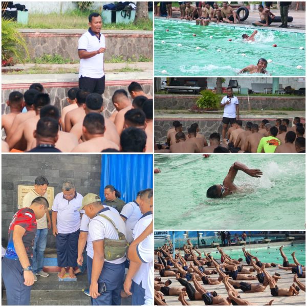 Yonif 9 Marinir Lomba Renang Antar Kompi di Kolam Pahoman Bandar Lampung