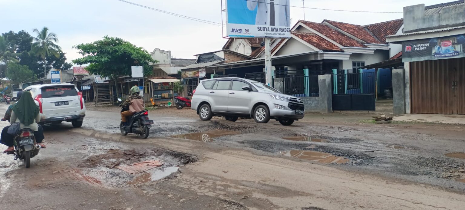 Jalan Provinsi di Tiyuh Murni Jaya hingga Kalimiring Rusak Parah