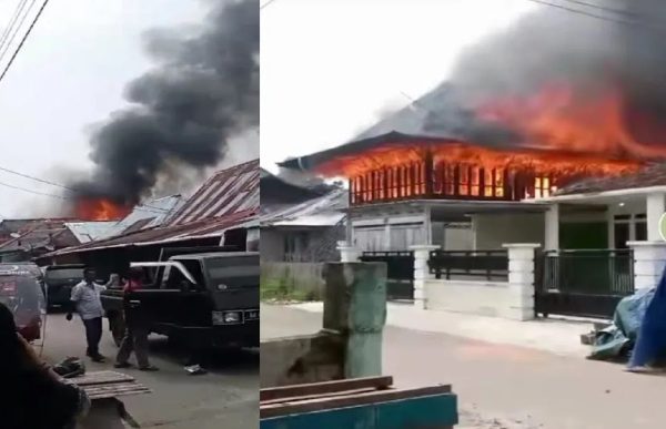 Tujuh Rumah Panggung Sinar Jaya Way Tenang Terbakar Dugaan Sementara Ledakan Tabus Gas LPG