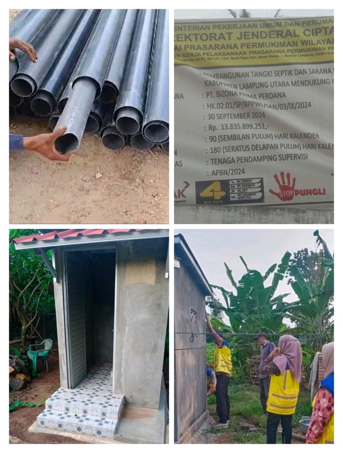 Proyek Tangki Septik Rp13,8 Miliar BPPWL di Lampung Utara Asal Jadi, Dikorupsi Hingga 70%?