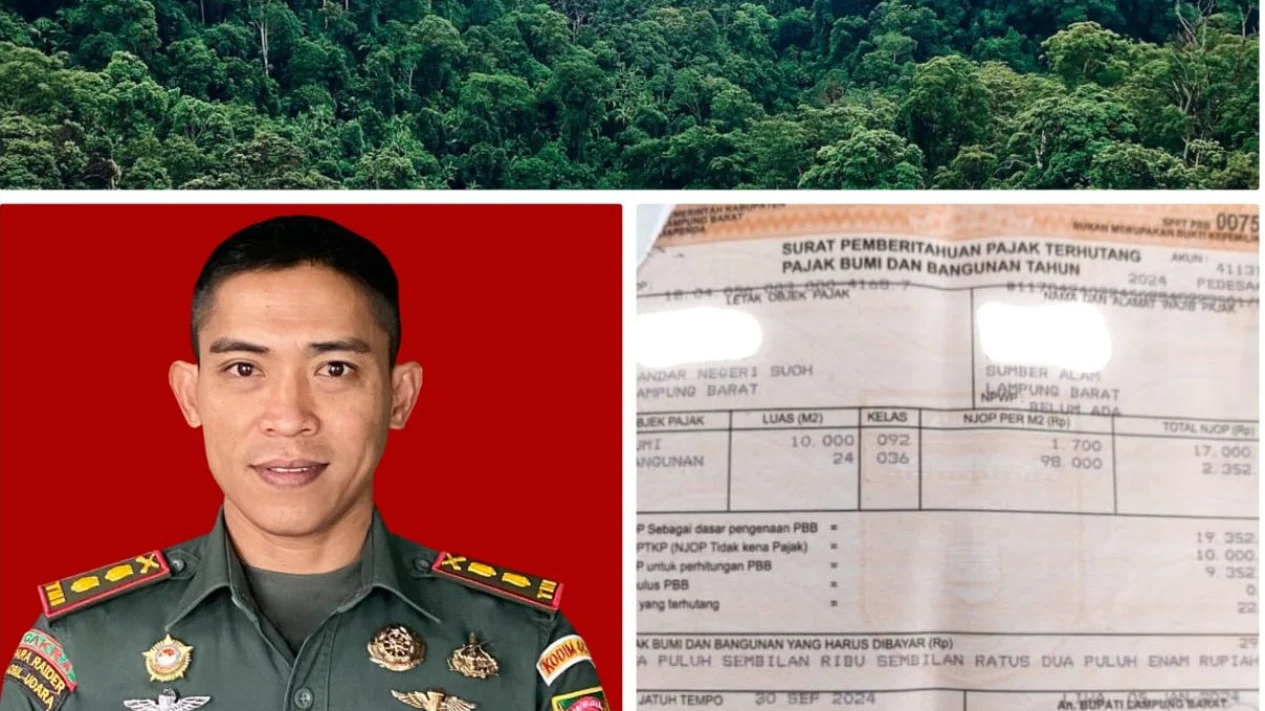 Dandim Lampung Barat Kaget Ada SPPT PBB di Lahan Hutan TNBBS wila BNS