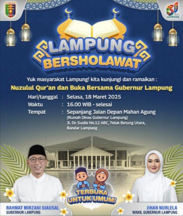 Gubernur Mirza Undang Masyarakat Peringati Nuzulul Quran dan Bukber di Mahan Agung 18 Maret Mendatang
