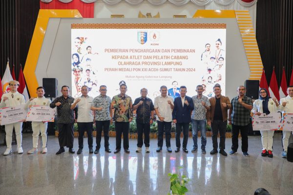 Pemprov Lampung Berikan Bonus kepada Atlet dan Pelatih Peraih Medali pada PON XXI Aceh-Sumatera Utara 2024