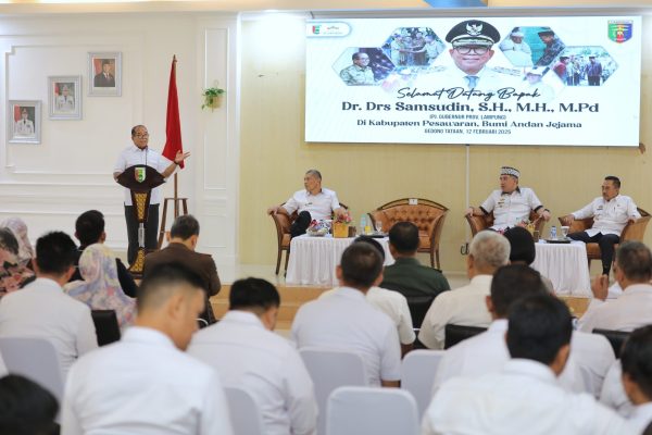 Samsudin Gelar Silaturahmi Bersama Bupati dan Wakil Bupati Pesawaran, Diikuti Jajaran Forkopimda serta ASN di Aula Kantor Bupati Pesawaran