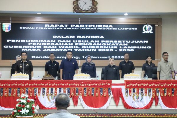 DPRD Lampung Setujui Pengesahan Pengangkatan Gubernur dan Wakil Gubernur Terpilih Periode 2025-2030