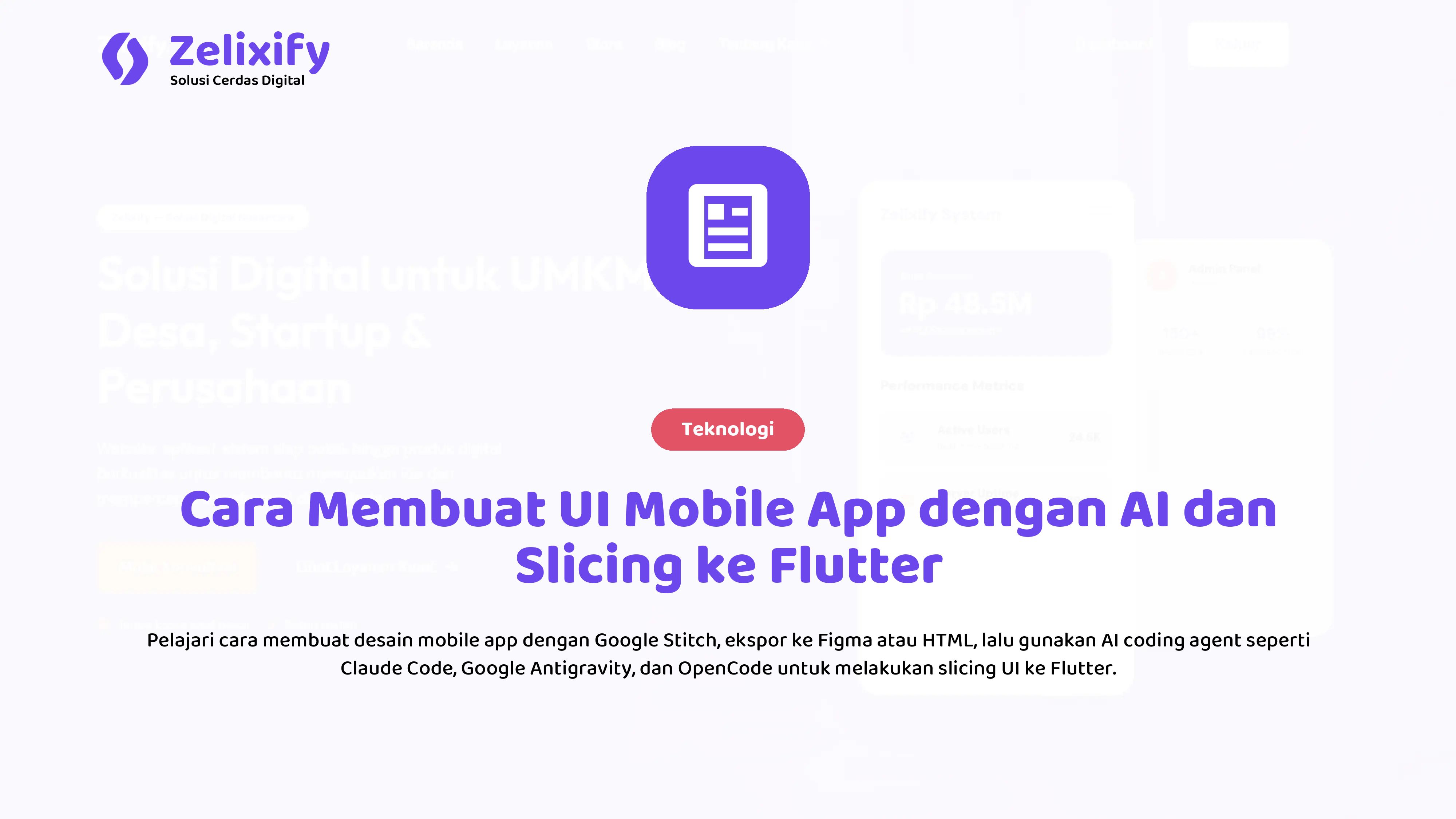 Caraa Membuat UI Mobile App dengan AI dan Slicing ke Flutter