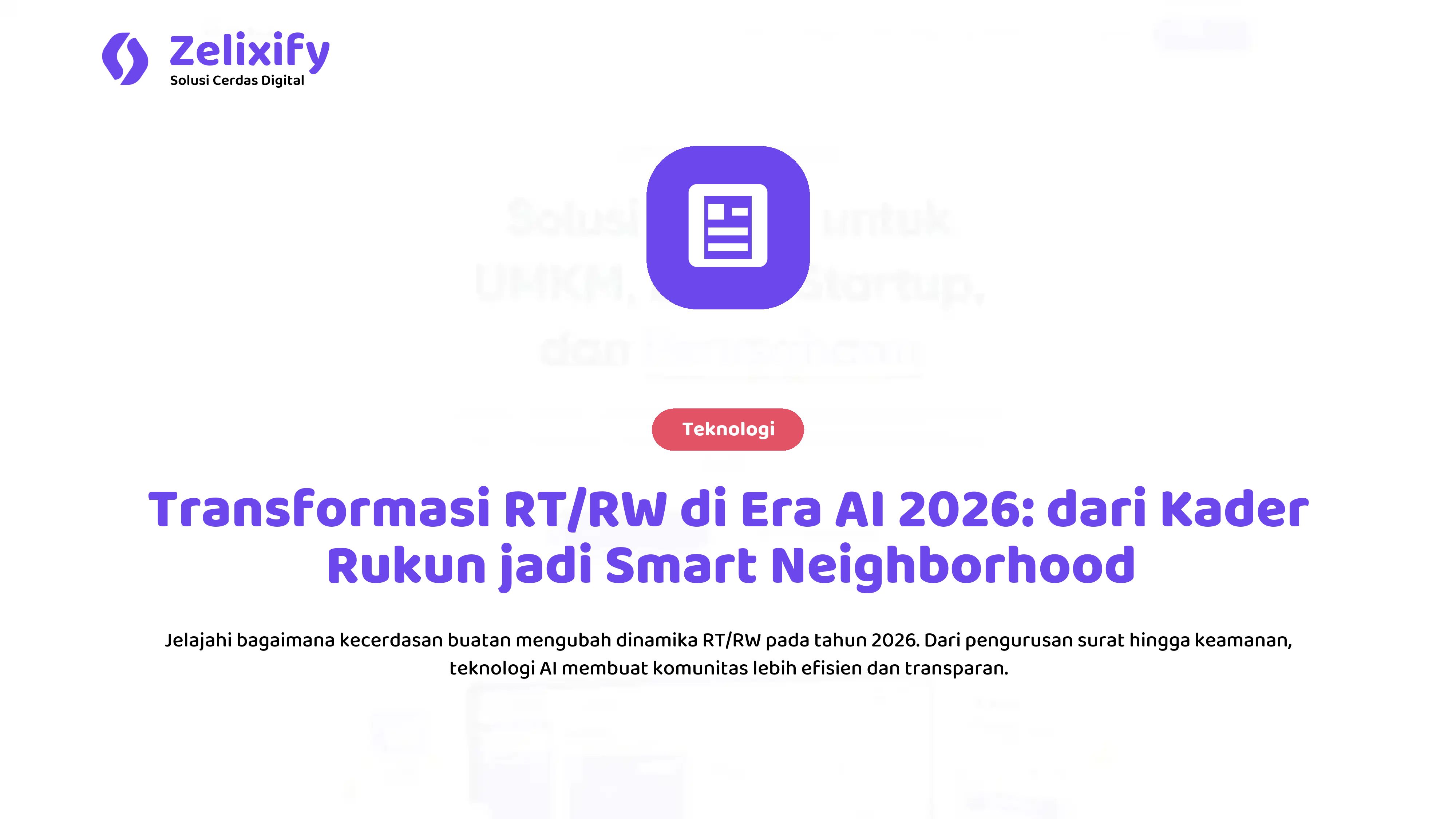Transformasi RT/RW di Era AI 2026: dari Kader Rukun jadi Smart Neighborhood