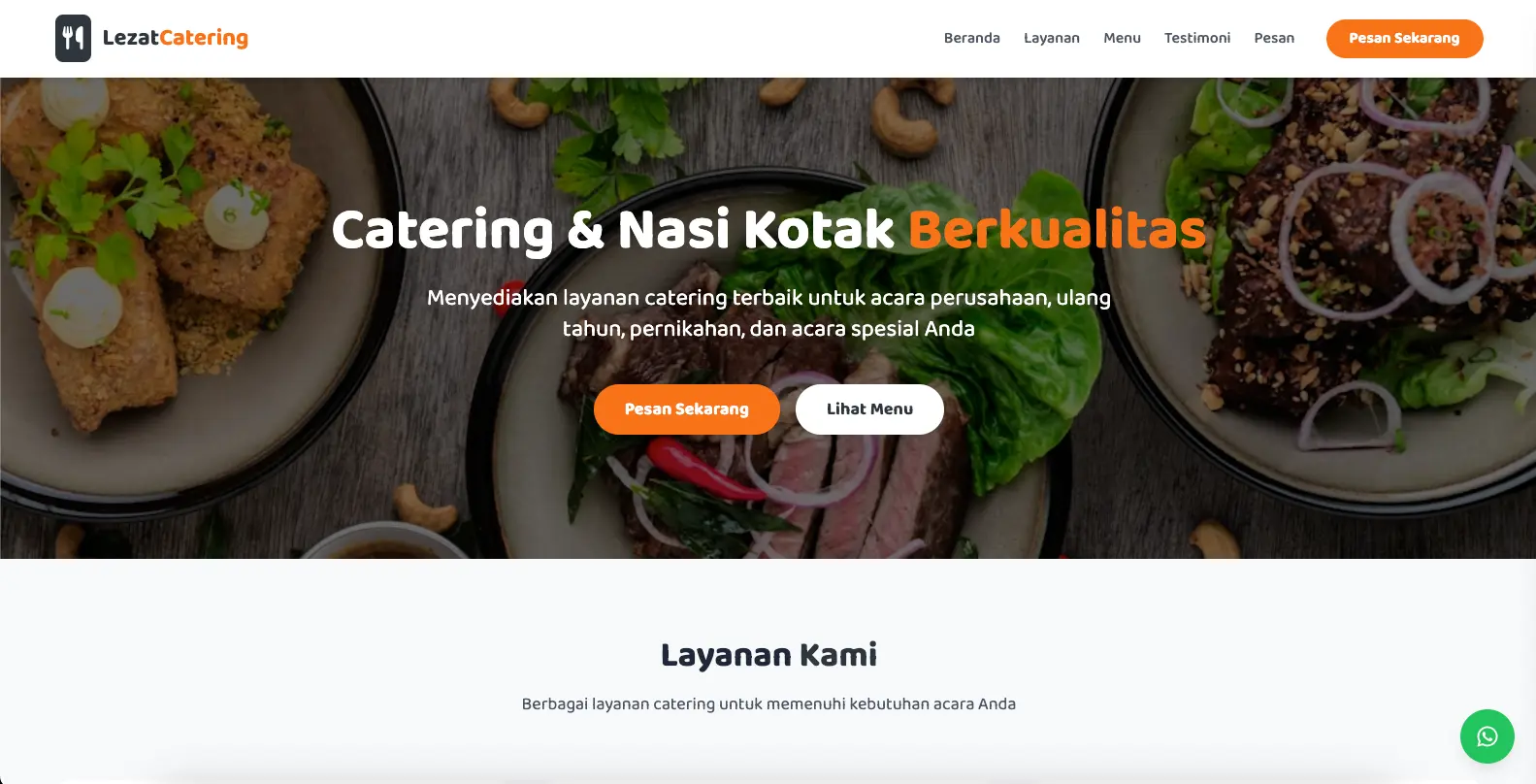 Source Code Landing Page Web Catering