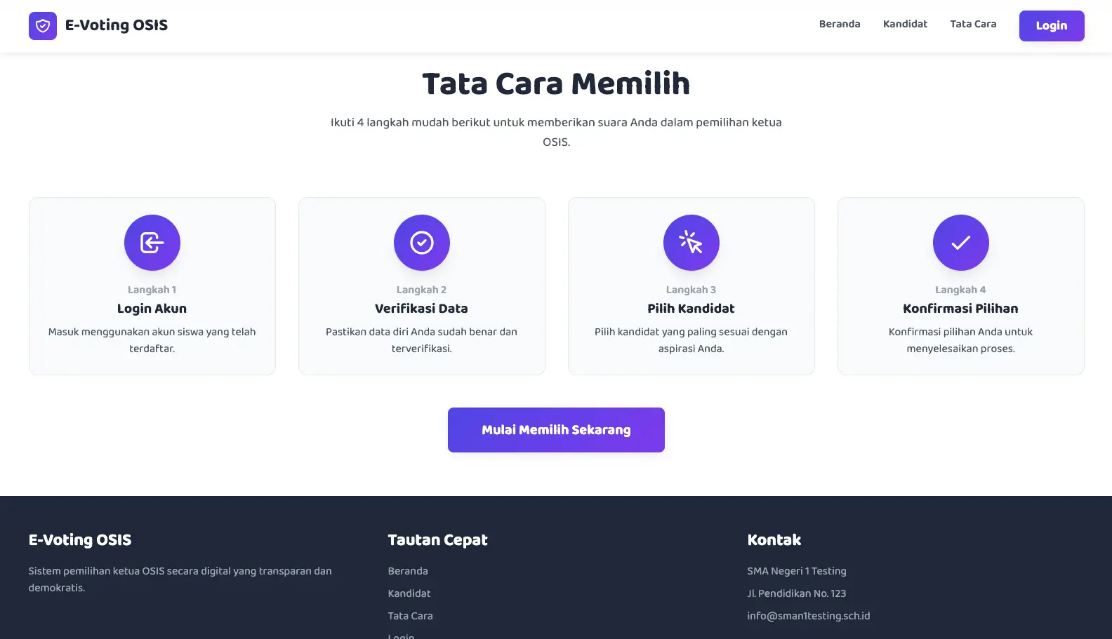 Landing Page - Tata Cara Memilih