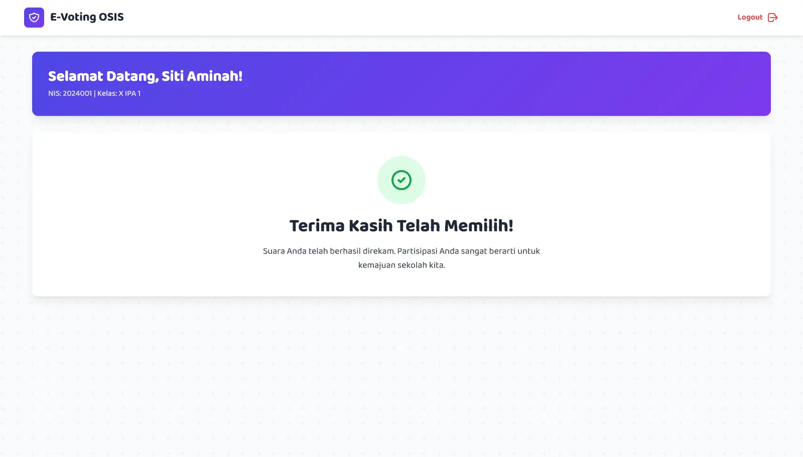 Dashboard Siswa