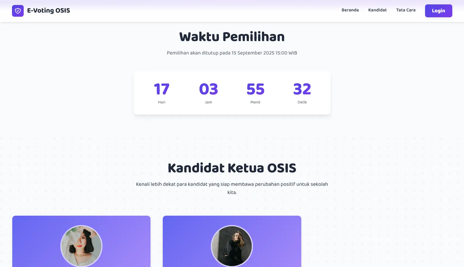 Landing Page - Waktu Pemilihan