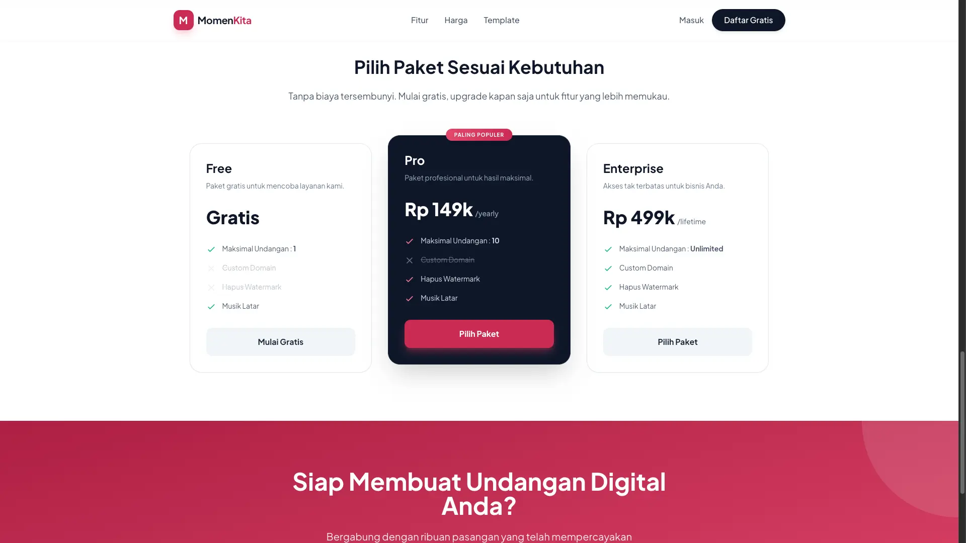 Landing Page - Pricing