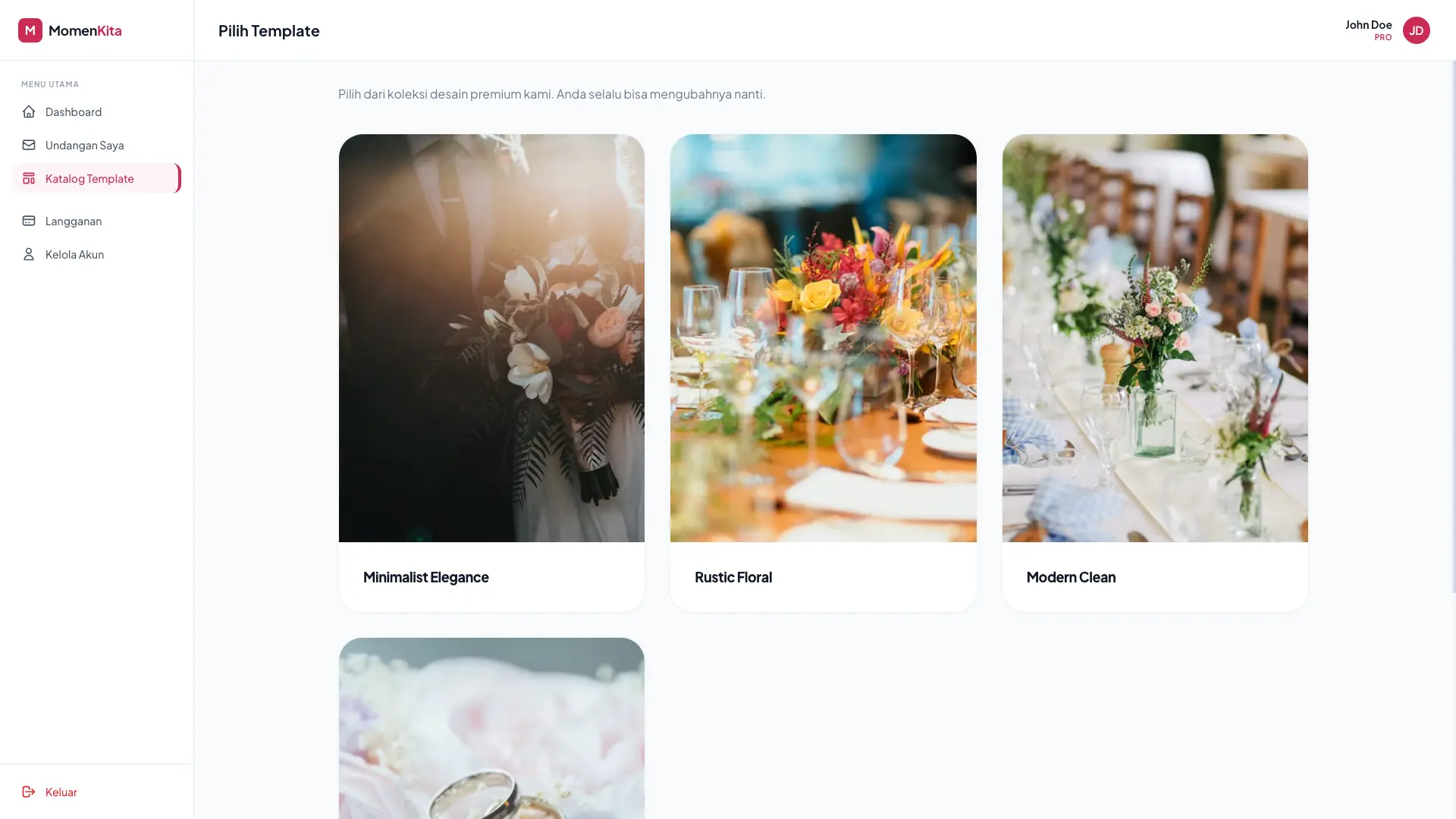 User Dashboard - Template
